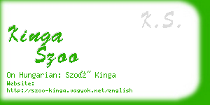 kinga szoo business card